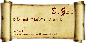 Dömötör Zsolt névjegykártya